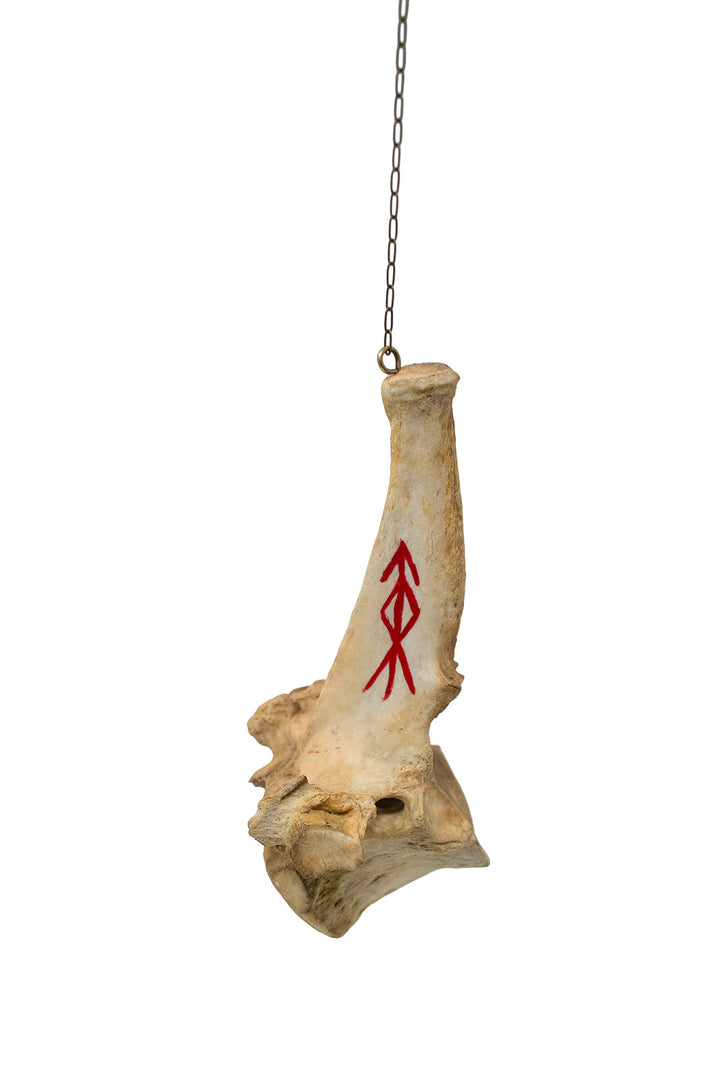 Home Protection Bindrune Elk Vertebra Wind Chime