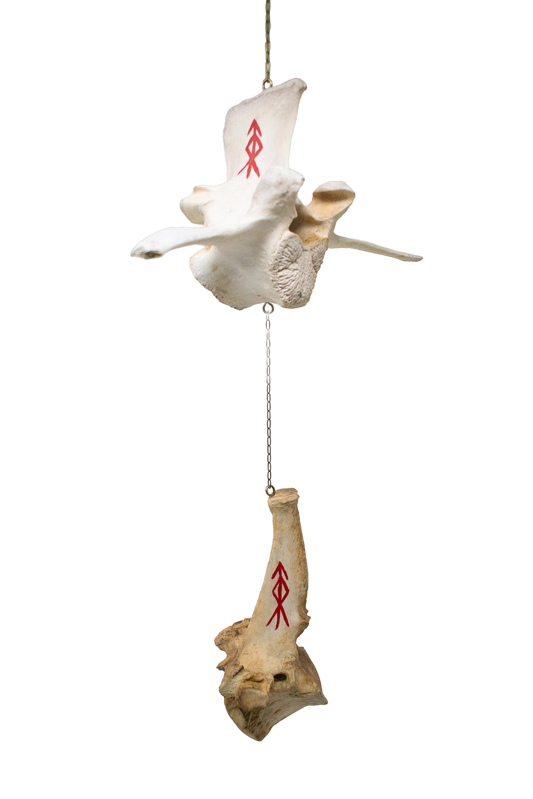 Home Protection Bindrune Elk Vertebra Wind Chime