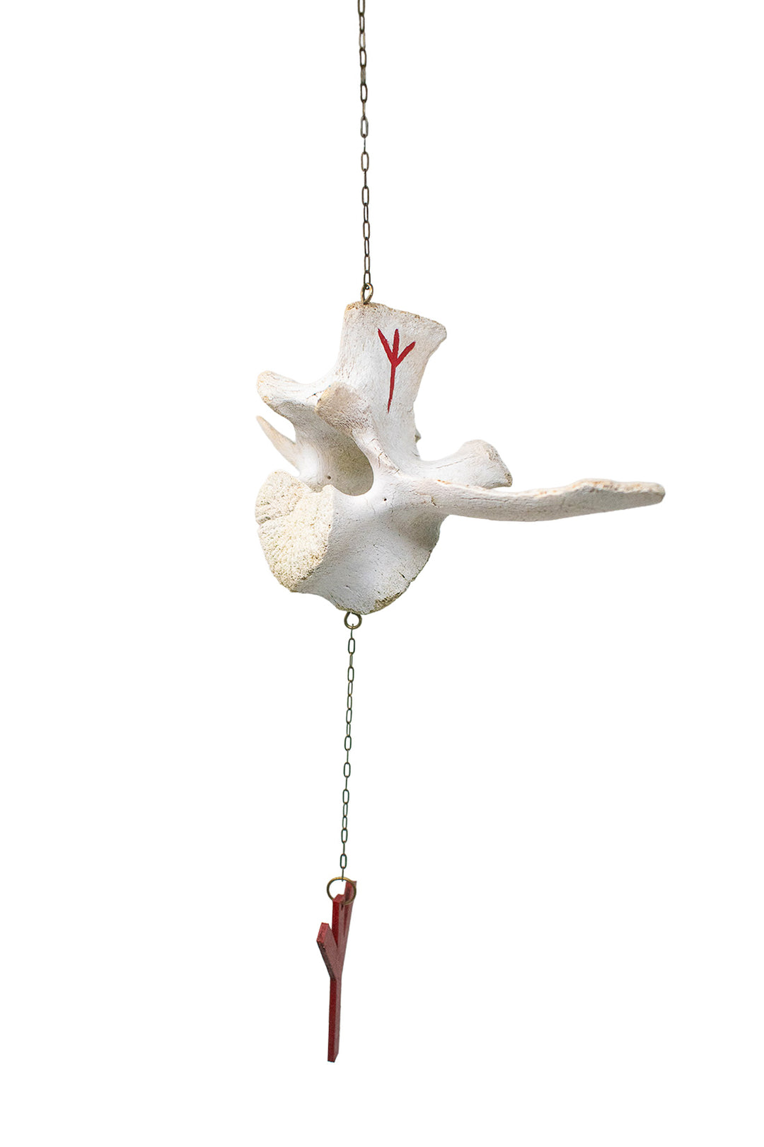 Algiz Rune Cow Vertebra Wind Chime