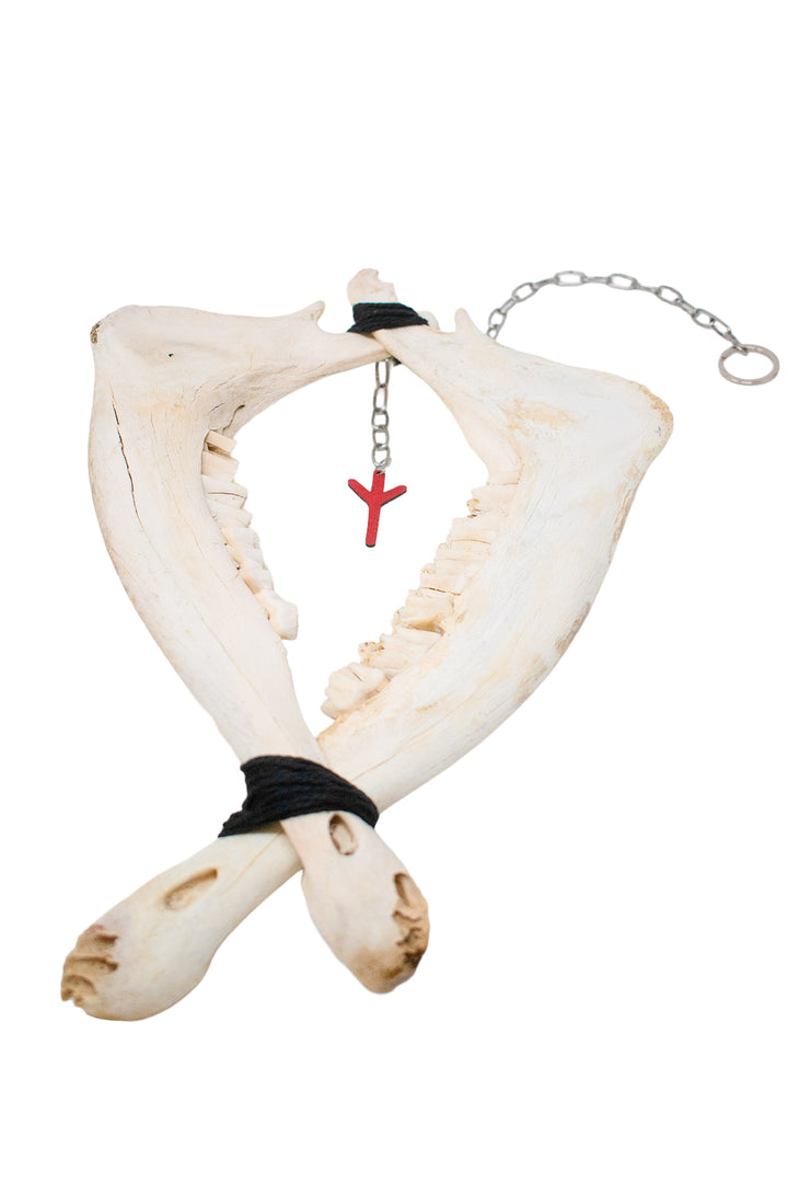 Elk Jawbone Algiz Rune Wind Chime