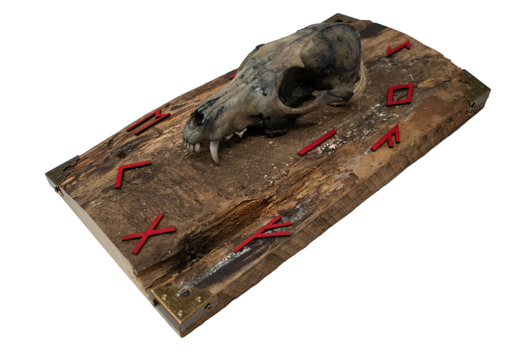 Runic Fox Skull Barn Wood Wall Hanging