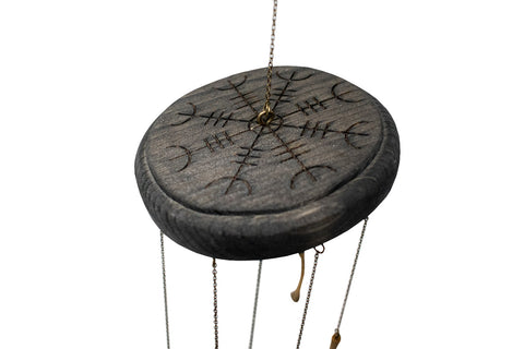 Image of Helm of Awe Wind Chime with Raccoon Bones