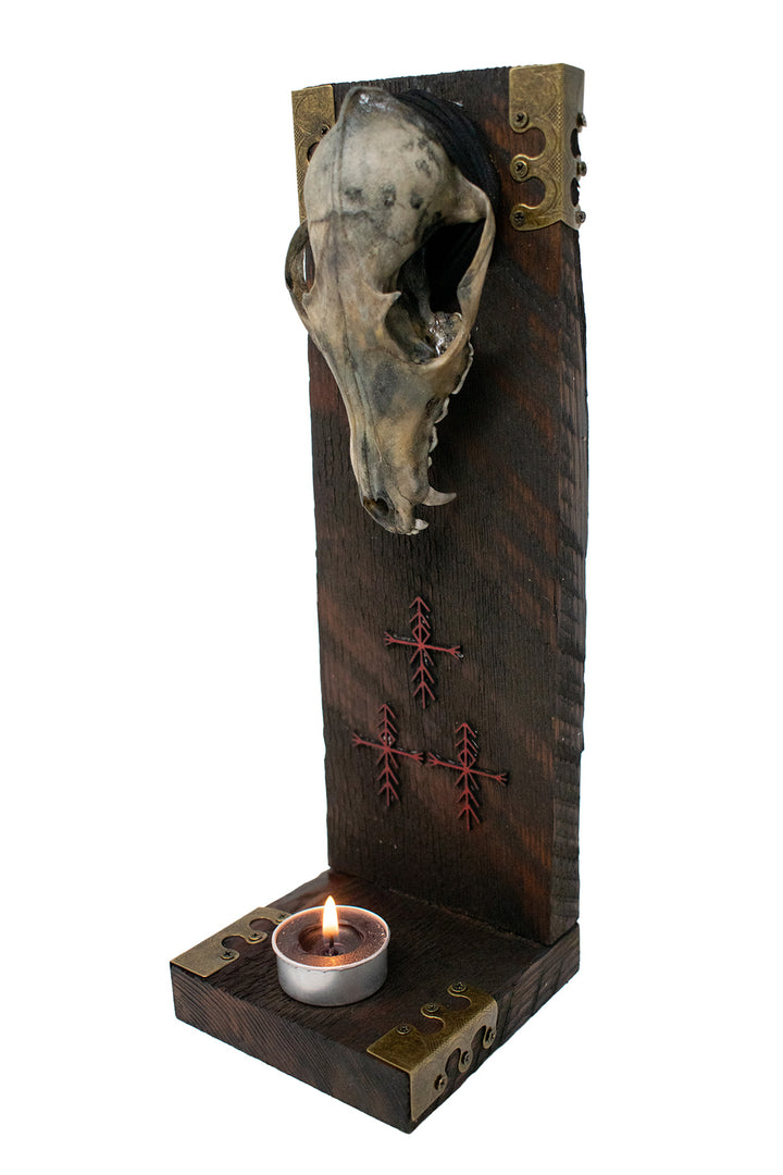 Blackened Fox Skull Home Warding Altar