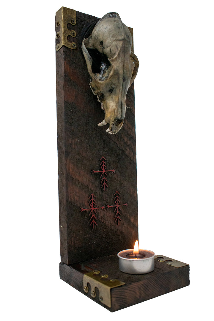 Blackened Fox Skull Home Warding Altar