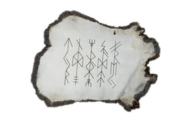 burnt rabbit hide altar cloth - Bindrunes of the norse gods
