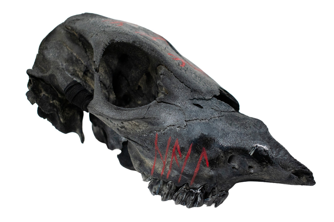 Blackened Calf Skull Protection Talisman