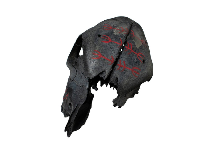 Blackened Calf Skull Protection Talisman