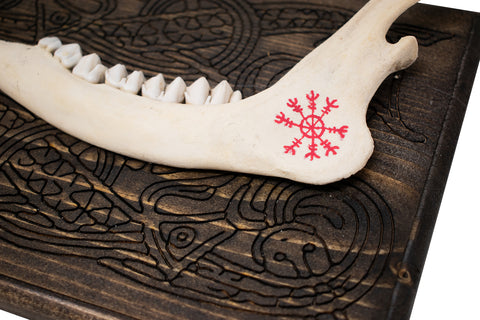 Image of Deer Jawbone Wall Talisman with Helm of Awe