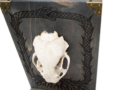 Badger Skull Altar with Serpent Engraving And Yggdrasil