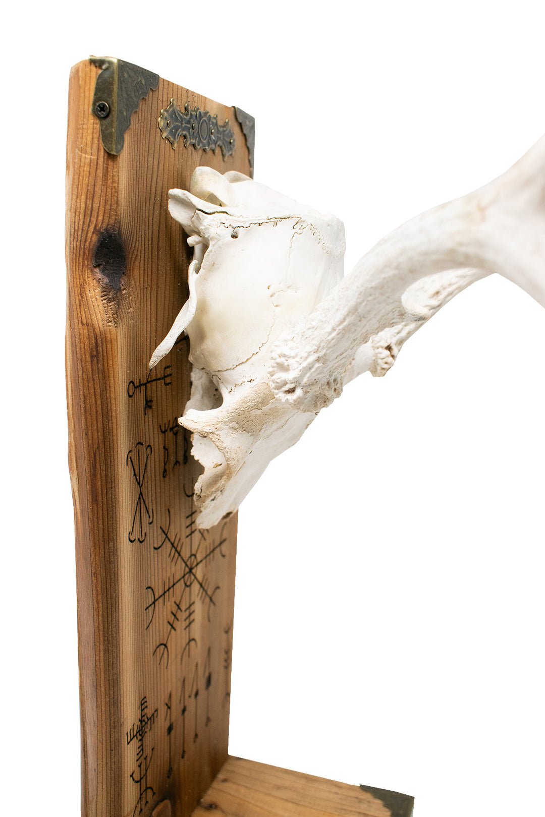 Deer Antler Altar with Icelandic Stave Engravings