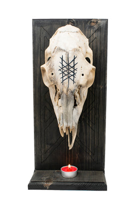 Web of Wyrd Deer Skull Altar