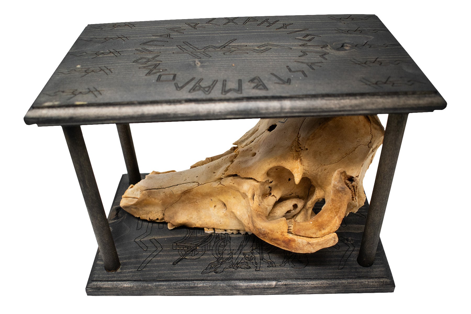Mausoleum Altar For Norse Goddess Freya With Pig Skull