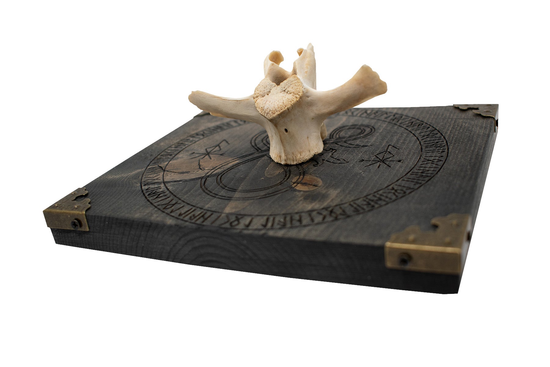 Elk Vertebra Wall Hanger with Loki Bindrune and Jormungandr Engraving