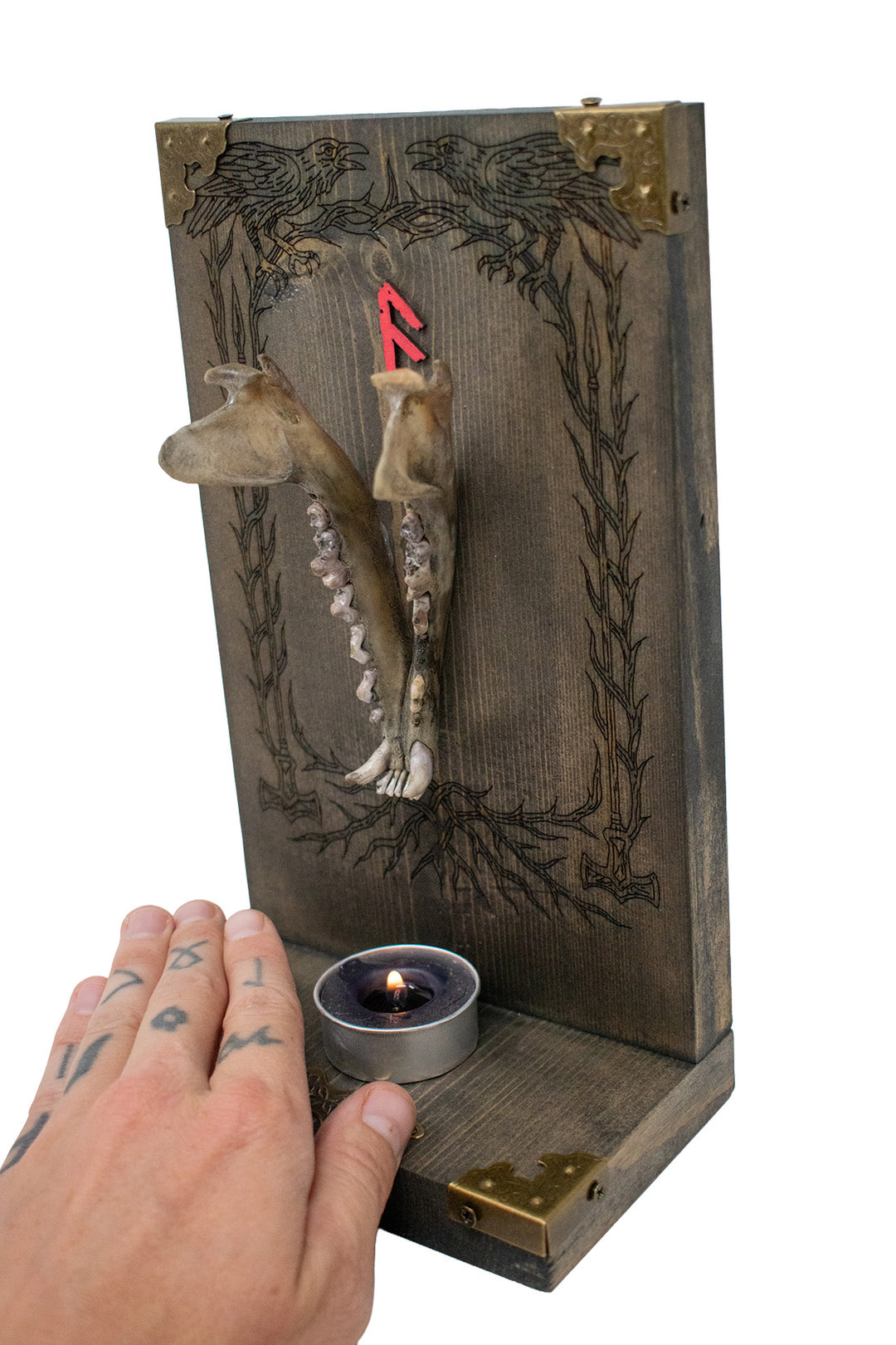 blackened coyote jaw & yggdrasil altar