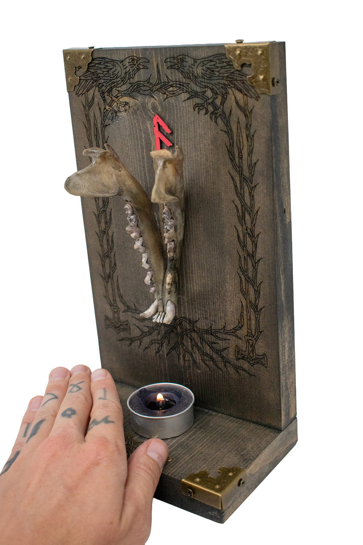 blackened coyote jaw & yggdrasil altar
