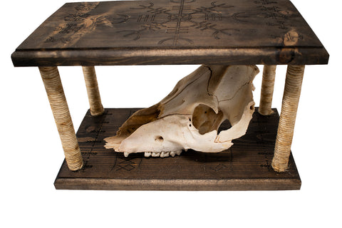 Image of Mausoleum Altar with Detachable Pig Skull and Protective Staves