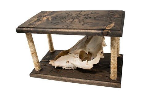 Image of Mausoleum Altar with Detachable Pig Skull and Protective Staves