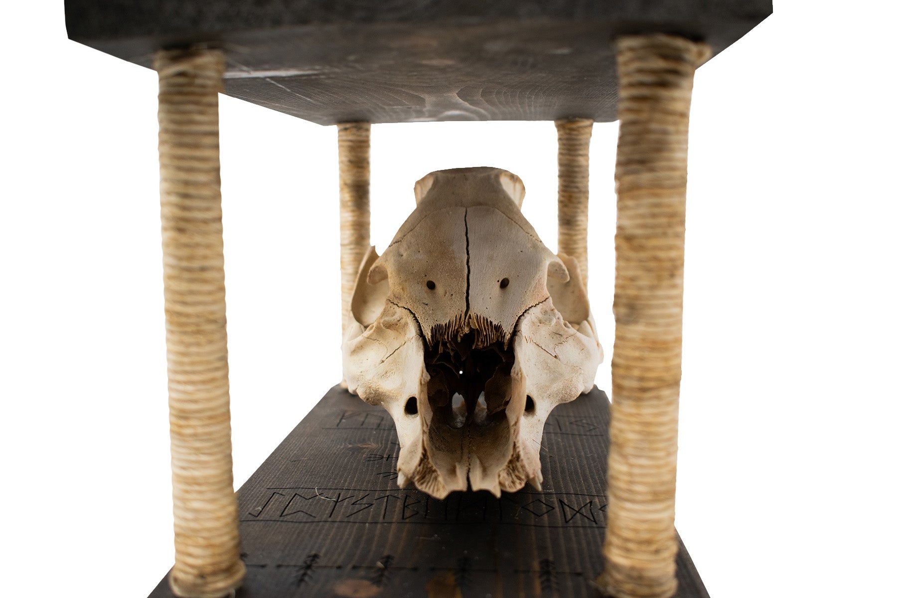 Mausoleum Altar with Detachable Pig Skull and Protective Staves