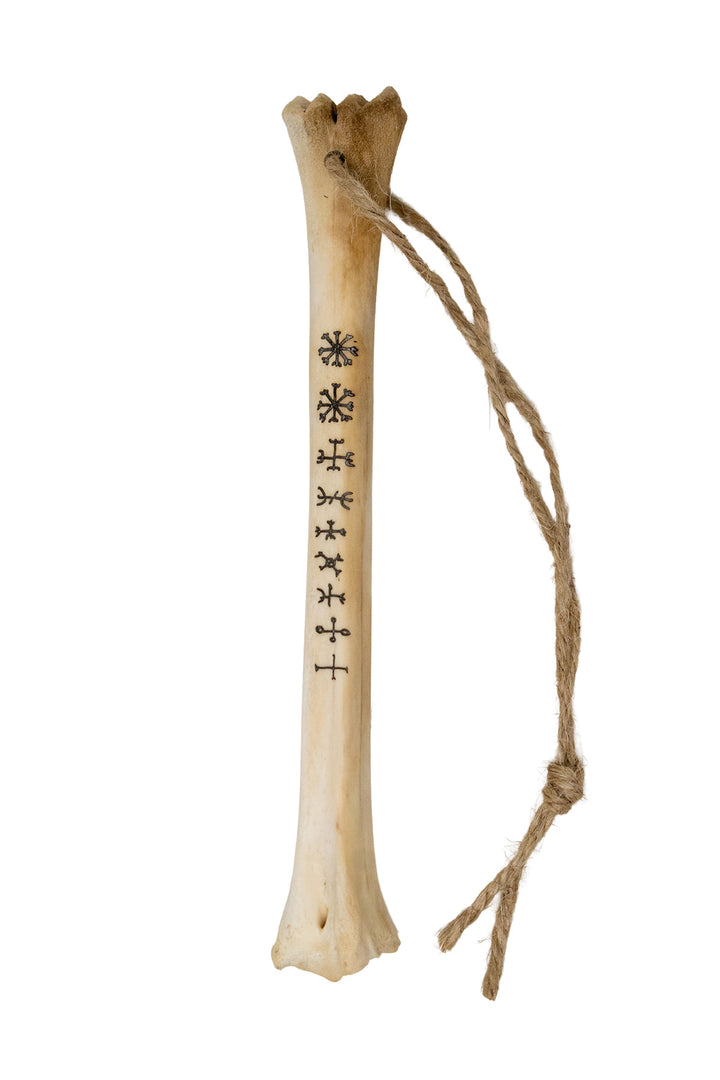 burned ritual leg bone talismans