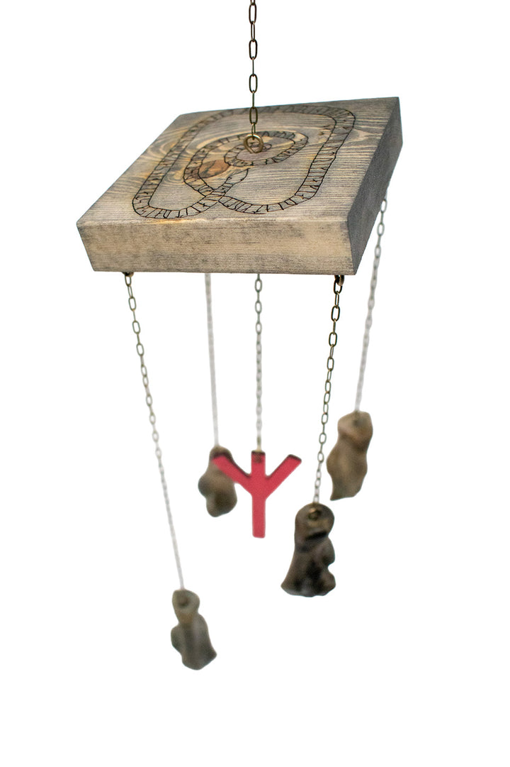 Gripsholm Runestone and wolf bone wind chime