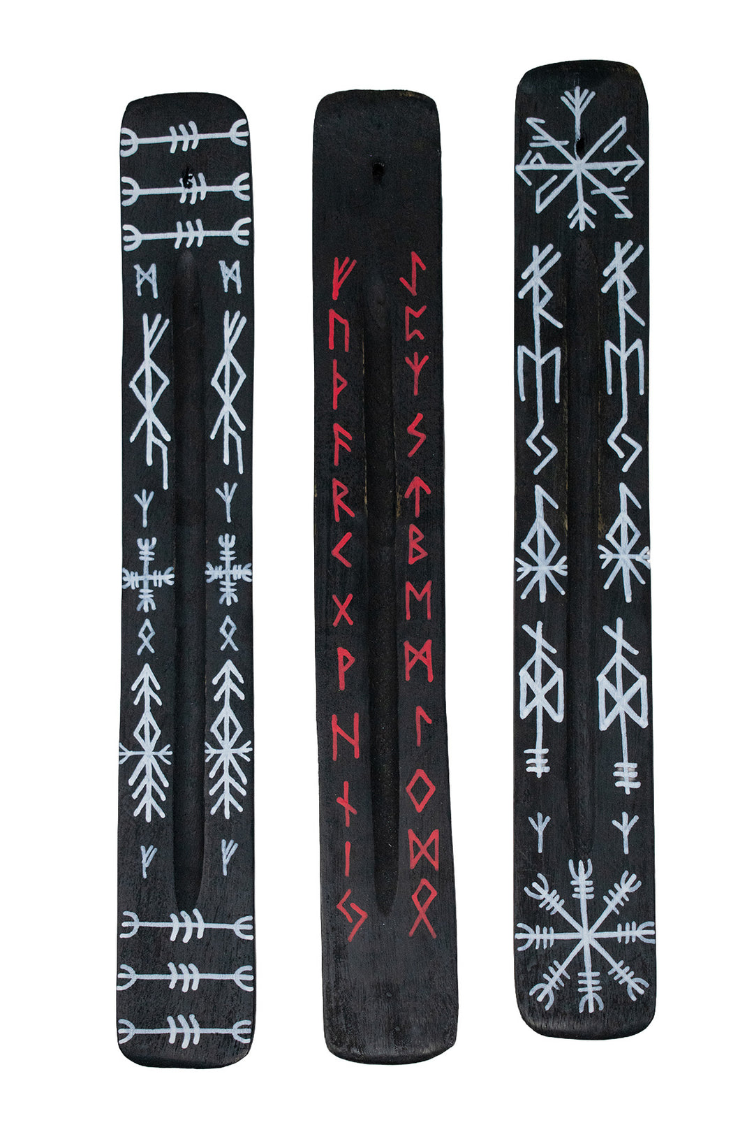 hand painted norse rune incense dishes