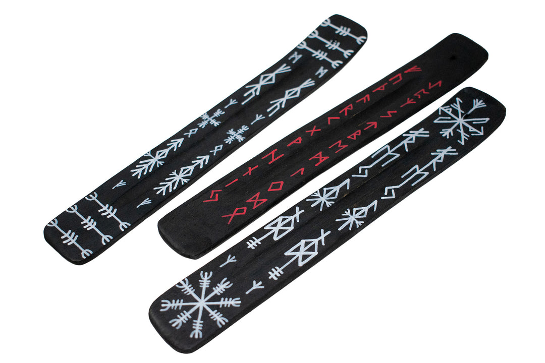hand painted norse rune incense dishes