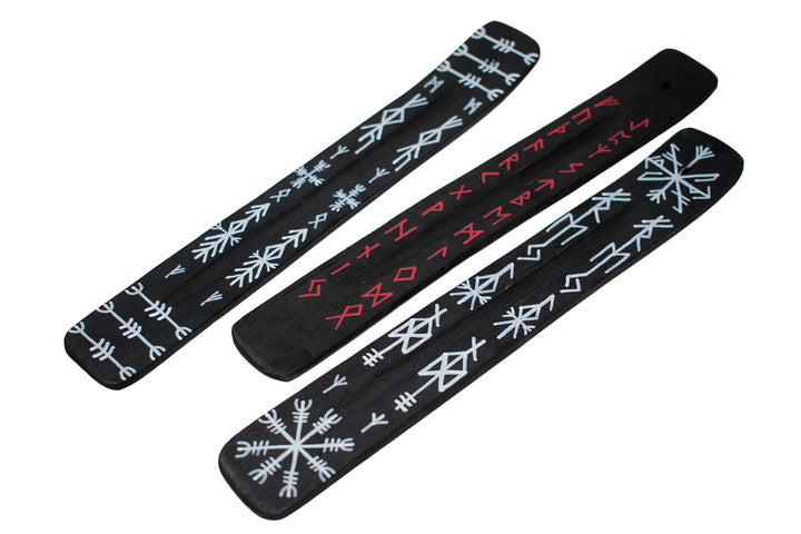 hand painted norse rune incense dishes
