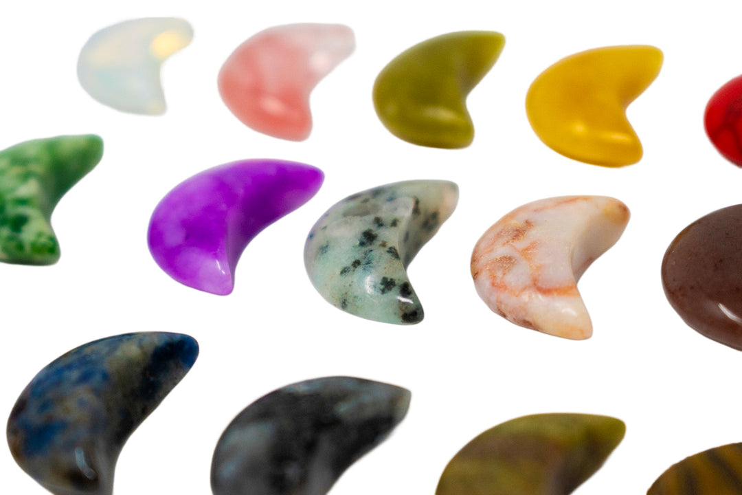 Set of Three Intuitively Selected Crescent Moon Crystals