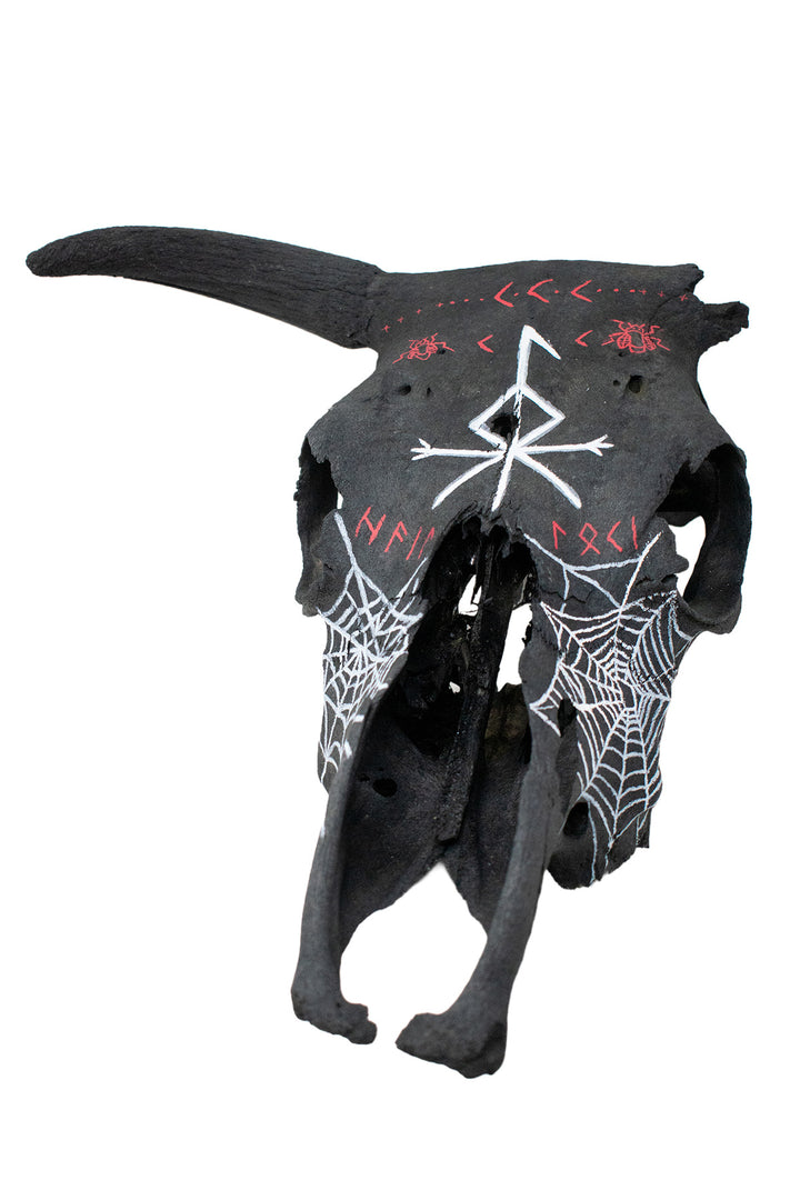 loki bindrune blackened cow skull