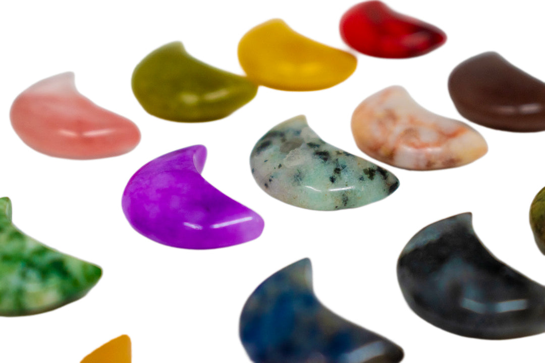 Set of Three Intuitively Selected Crescent Moon Crystals