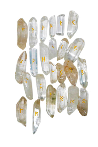 Image of Artificial Quartz Elder Futhark Rune Set