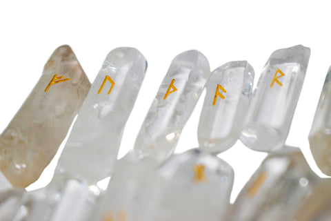 Image of Artificial Quartz Elder Futhark Rune Set