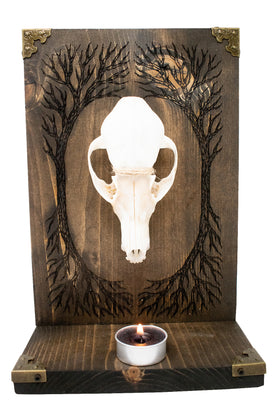 Yggdrasil Coyote Skull Altar