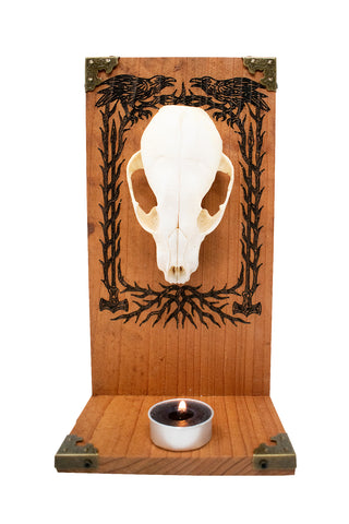 Image of Odin's Ravens Raccoon Skull Altar