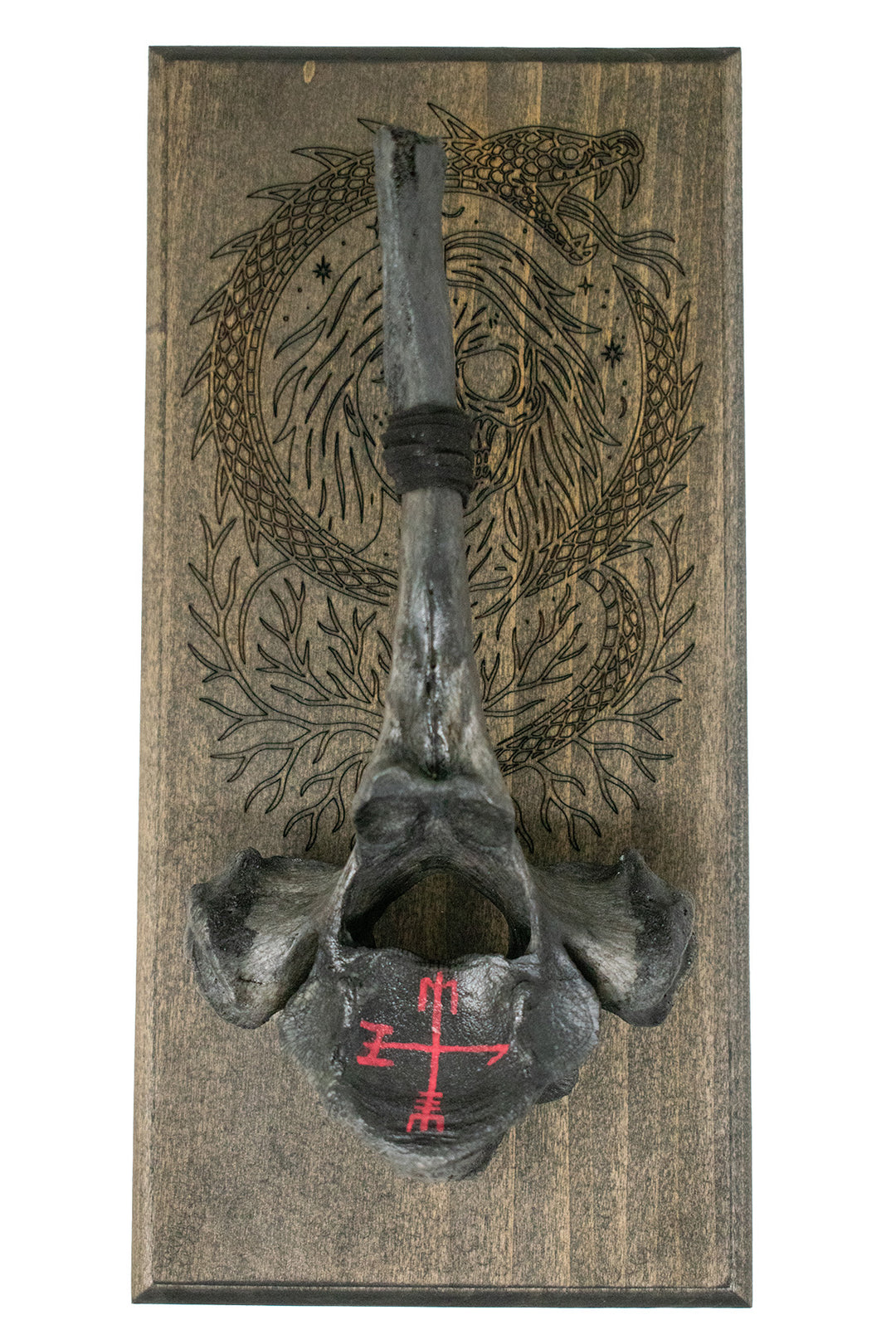 goddess hel cow vertebra wall hanger
