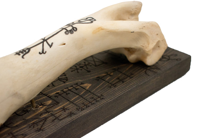 lukkstafir elk leg bone wall hanger