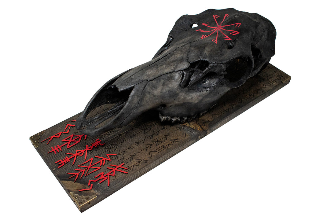 blackened elk skull connection to the gods wall hanger