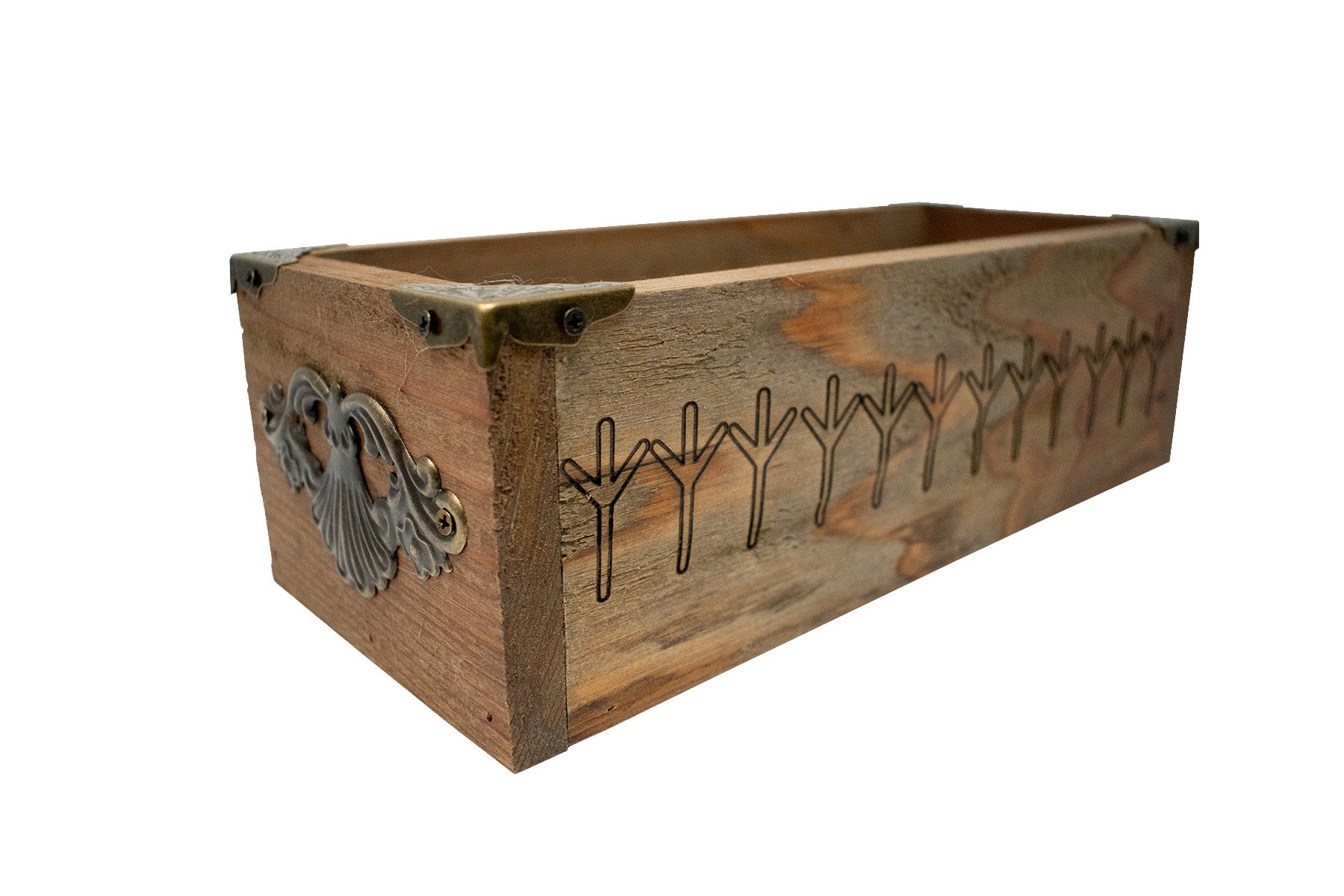 Algiz Rune Rabbit Hide Lined Box