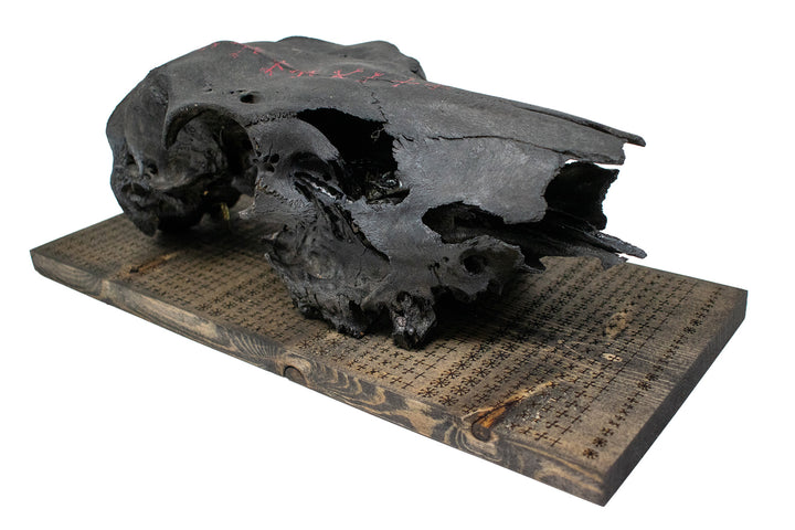 nine helms of awe blackened elk skull wall hanger