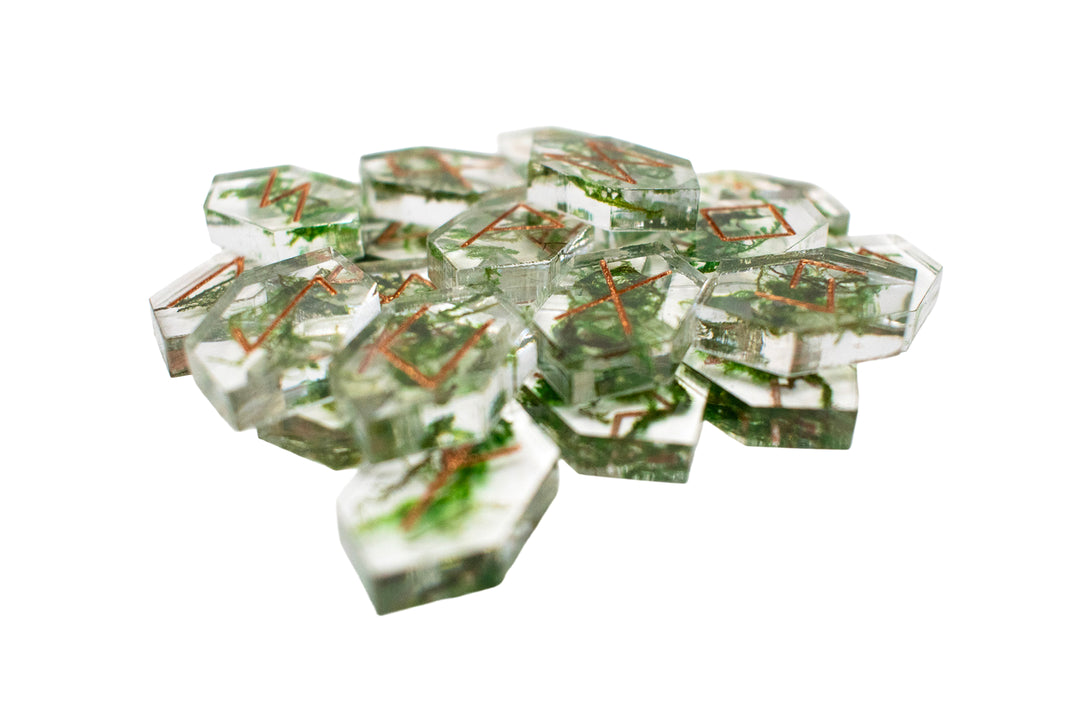 moss elder futhark rune set