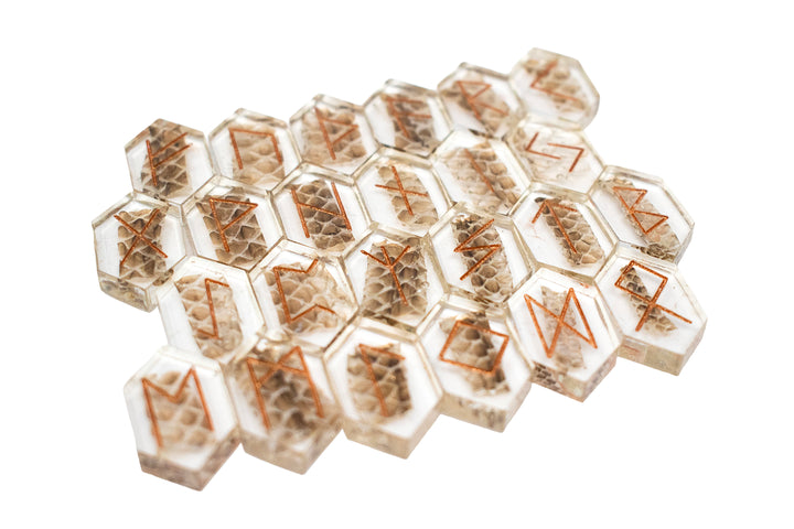 Loki snake skin elder futhark rune set