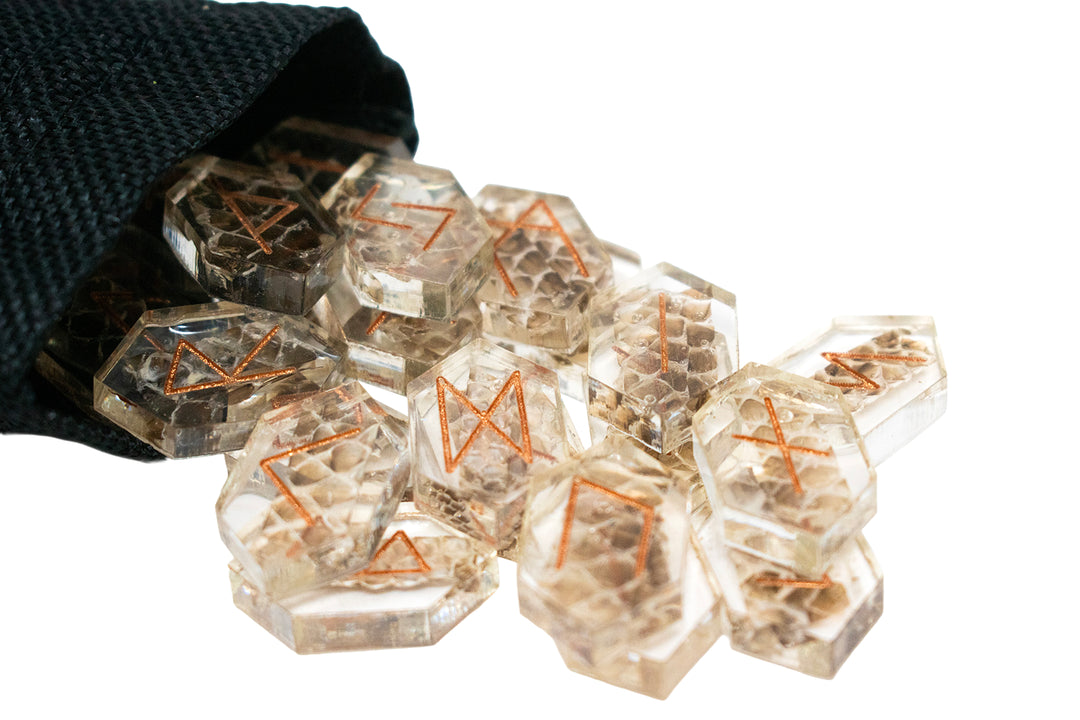 Loki snake skin elder futhark rune set