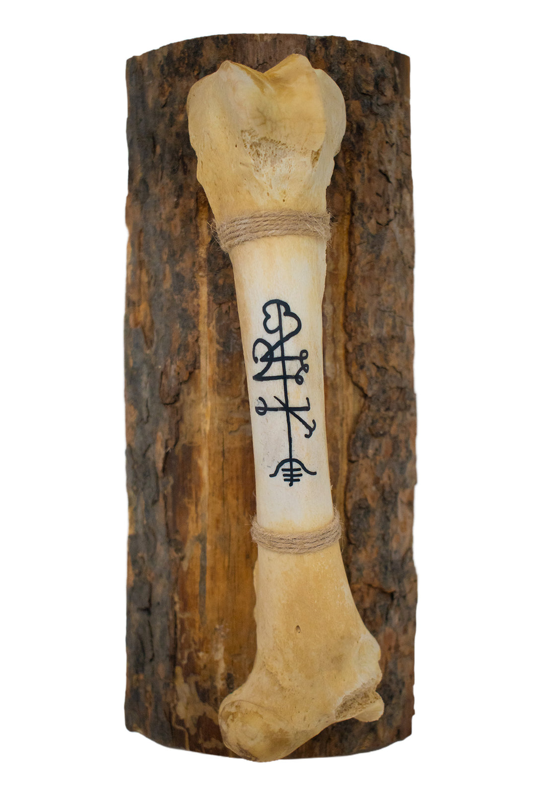 Painted deer leg bone – lukkustafir stave