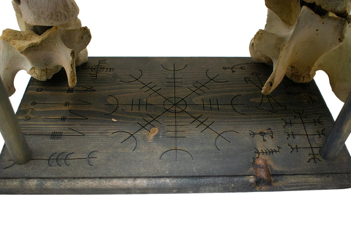 Mausoleum Altar with Detachable Deer Skull and Icelandic Magical Staves