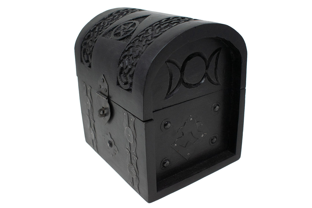 triple moon knotwork wood box