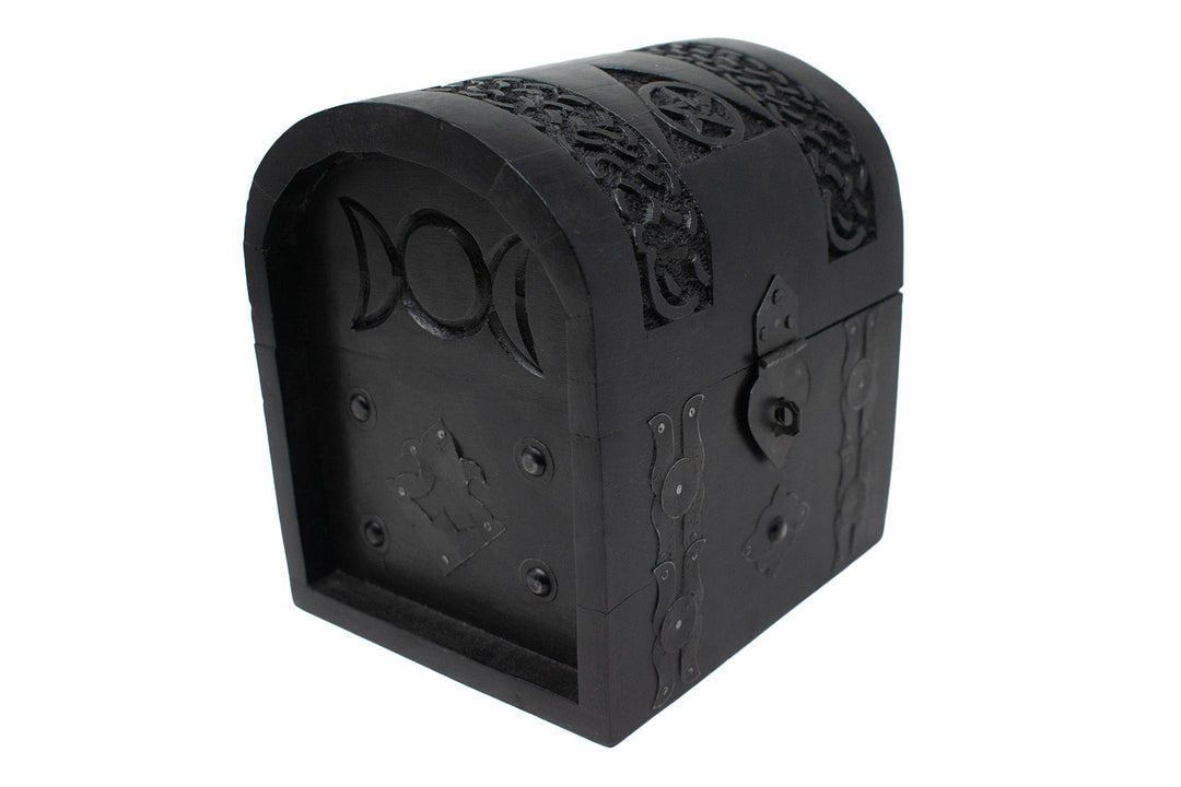 triple moon knotwork wood box