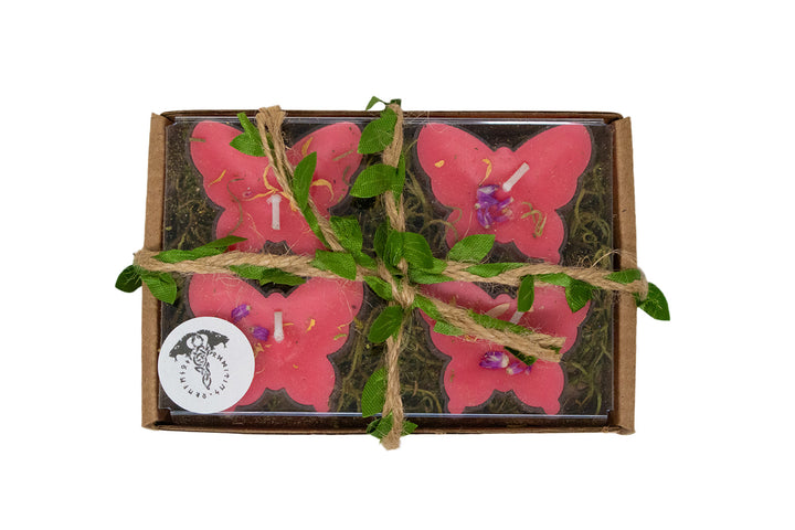 Forest witch butterfly tealight candles