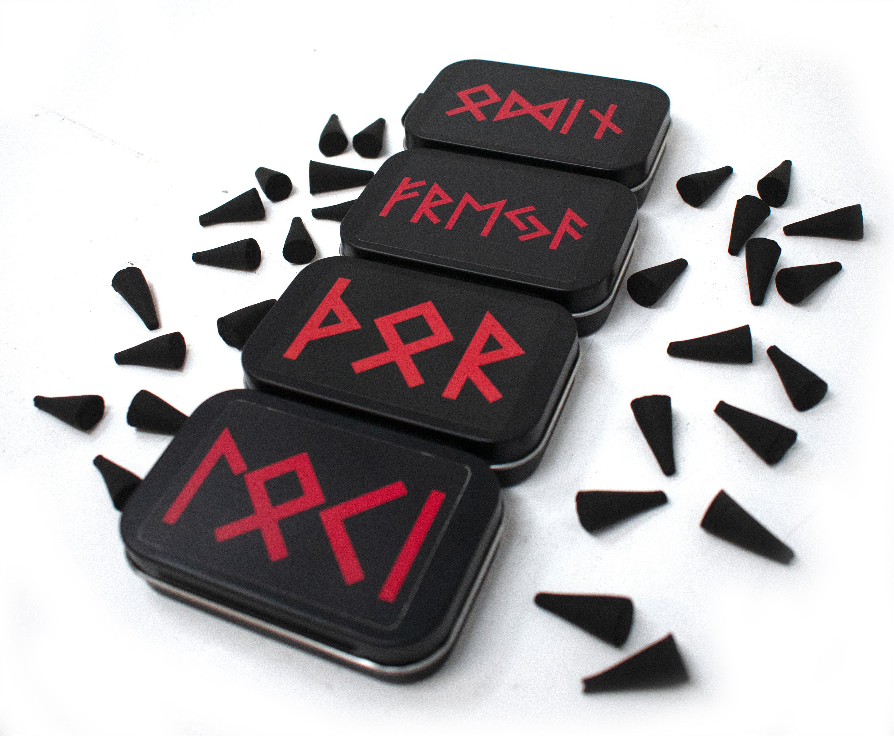 Norse God Ritual Cone Incense – 30 Handmade Cones in Reusable Tin