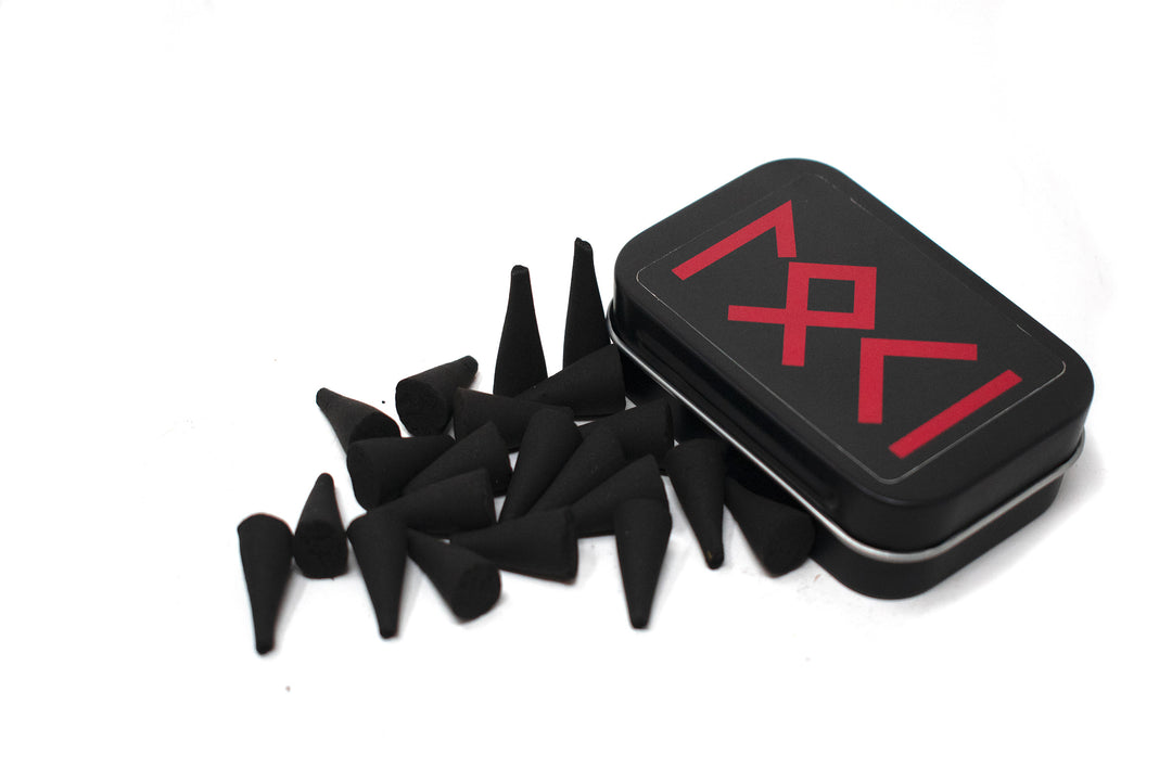 Norse God Ritual Cone Incense – 30 Handmade Cones in Reusable Tin