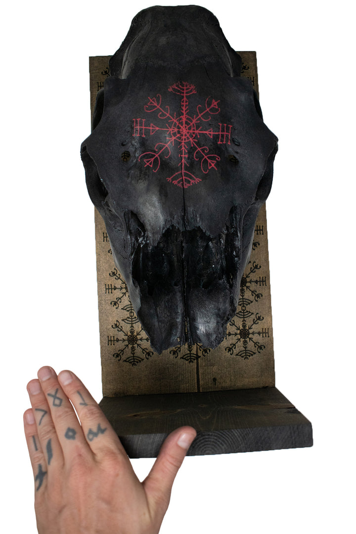 Veldismagn Blackened Elk Skull Altar
